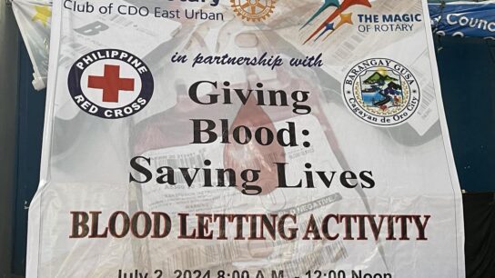 blood letting kick off project of the Rotary Club of Cagayan de Oro East Urban