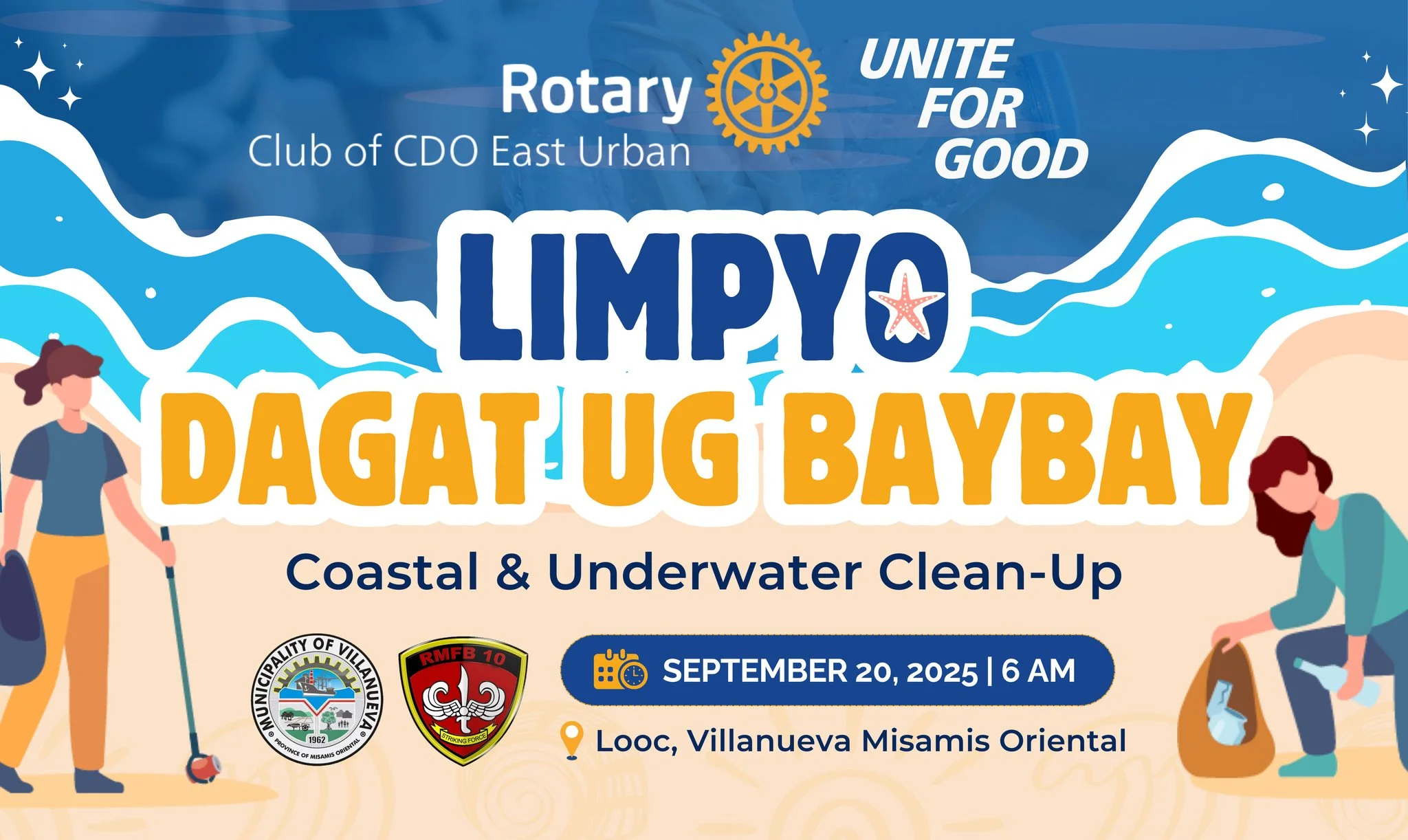 Rotary Club of Cagayan de Oro East Urban Joins World Coastal Cleanup Day in Villanueva